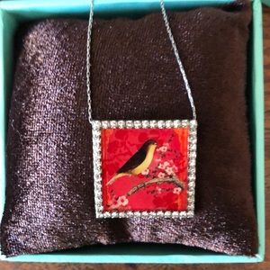 NWB Papaya! Bird and Cherry Blossom necklace